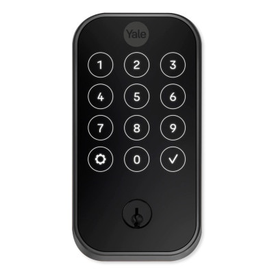 Yale Pro 2 Keyed Touchscreen Keypad Lock, Bluetooth with Wi-Fi Connect Bridge, Black Suede